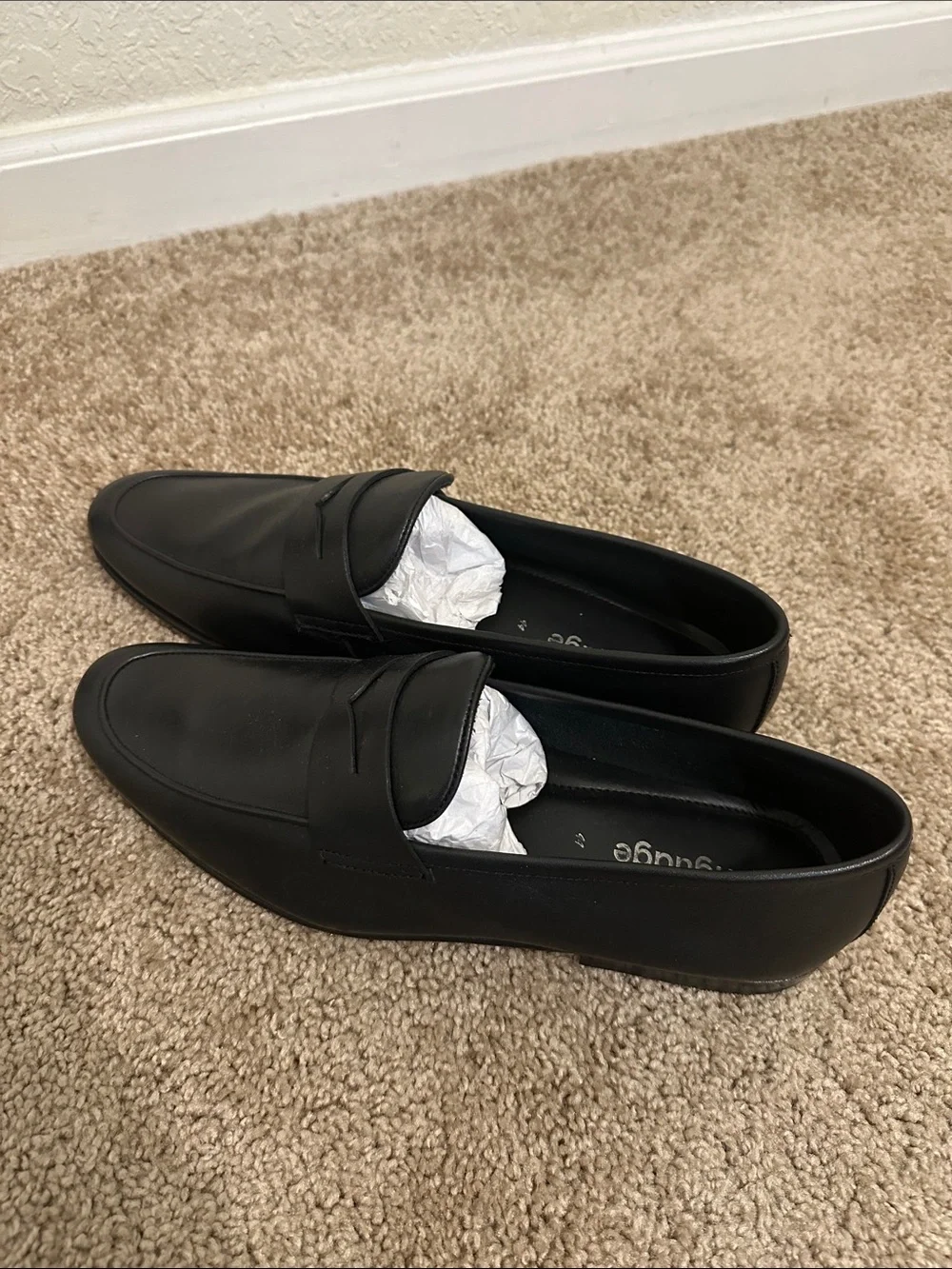 Language Men's Black Leather Penny Loafers